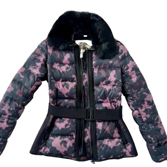 $1595 Burberry London Belted Fox Fur Puffer Down Jacket Coat Dusky Mauve ( 4 ) - Picture 3 of 13